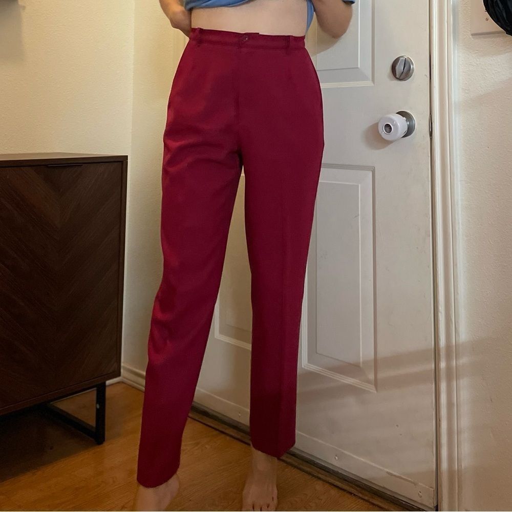 Vintage Levi's Bend‎ Over High Waist Dress Pants Slacks Size 4 Magenta Cigarette